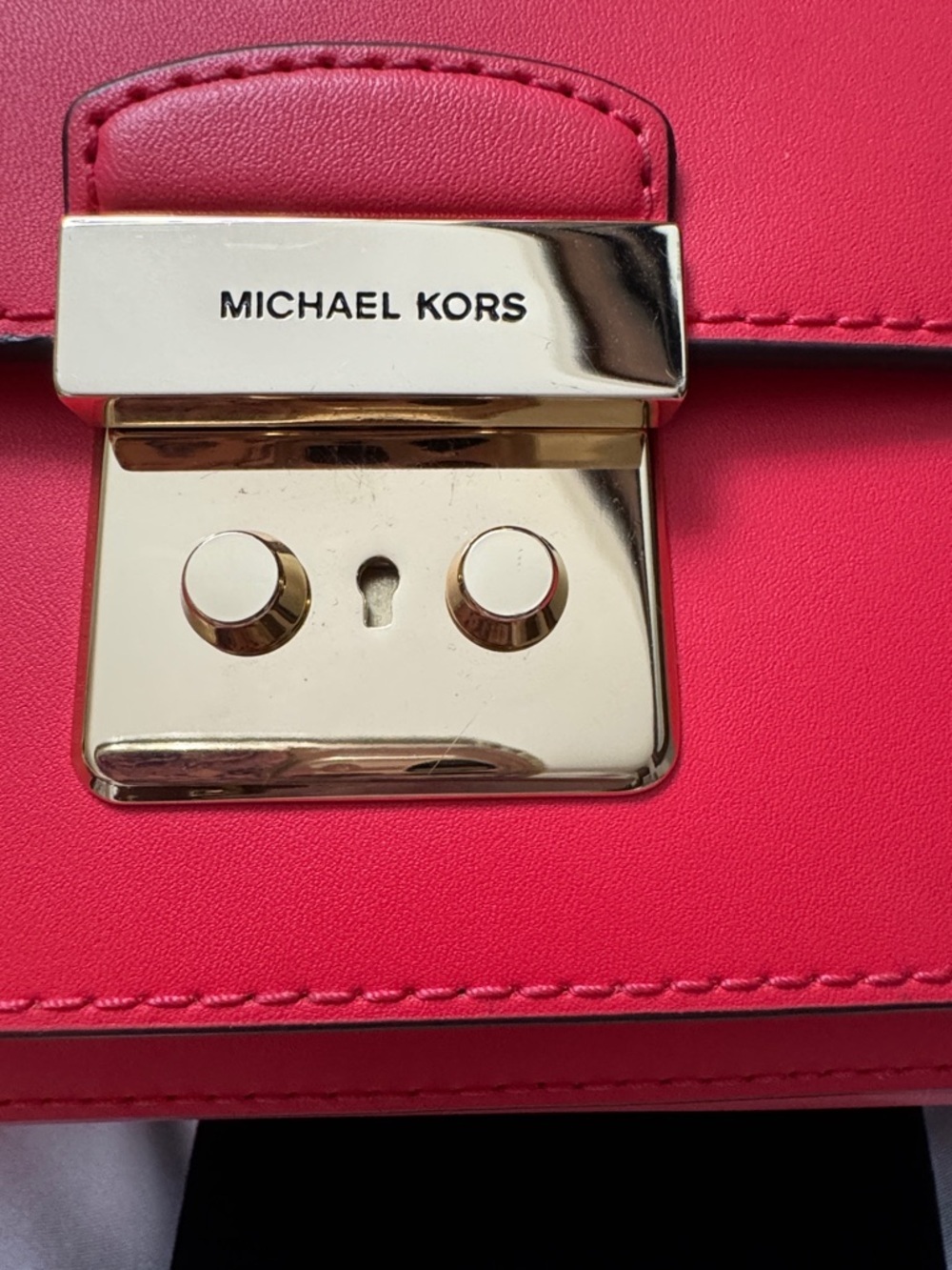 Michael Kors Sloan Editor Red Leather Crossbody with Branded Canvas Strap - Picture 2 of 14